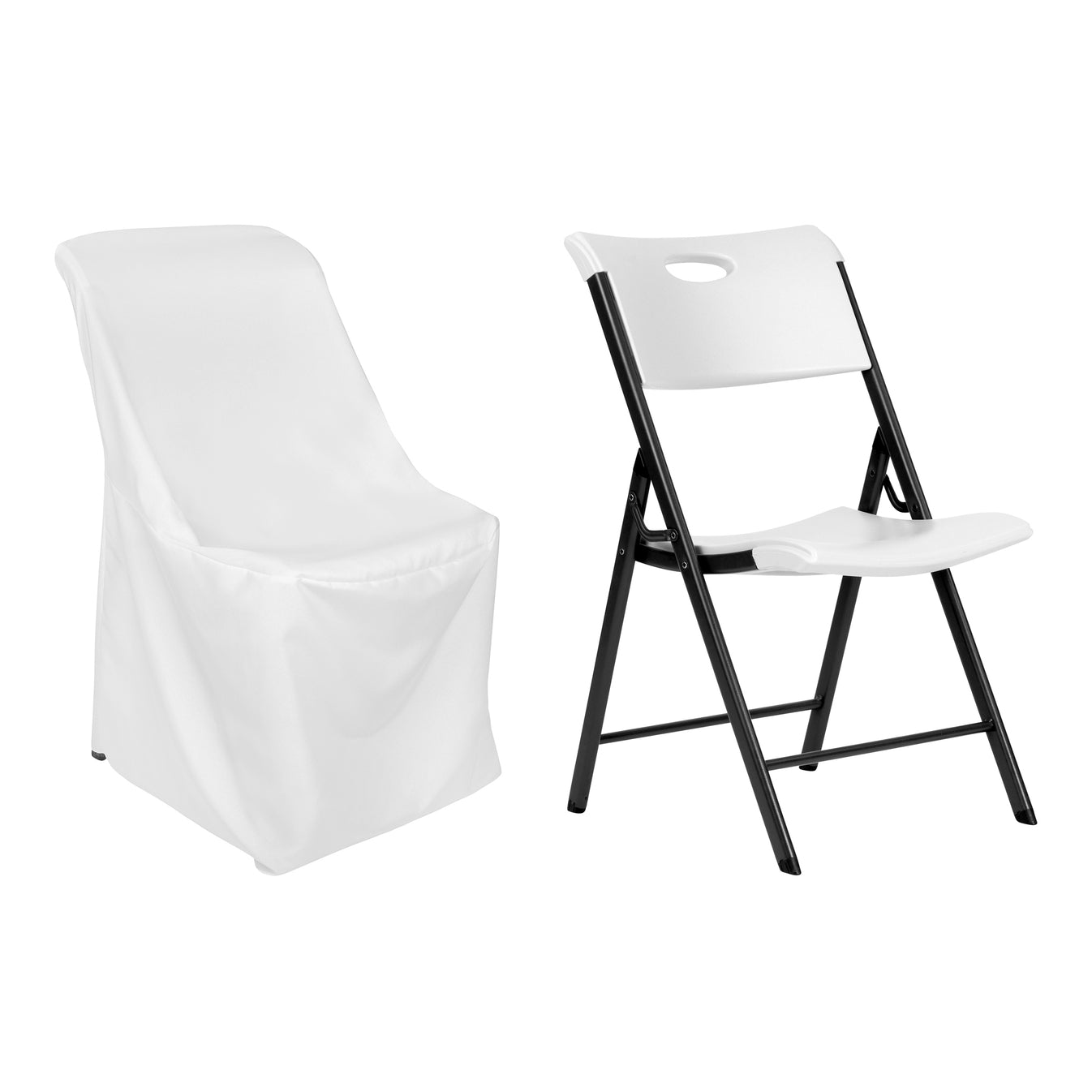 Contemporary LIFETIME folding chair Cover White at CV Linens