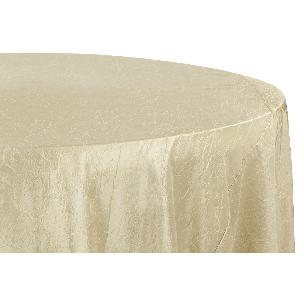 Crushed Taffeta 120" Round Tablecloth - Champagne - CV Linens