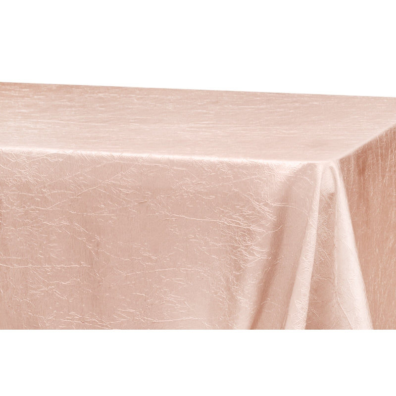 Crushed Taffeta 90"x132" Rectangular Tablecloth - Blush/Rose Gold - CV Linens