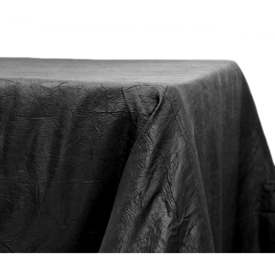Crushed Taffeta 90"x156" Rectangular Tablecloth - Black - CV Linens