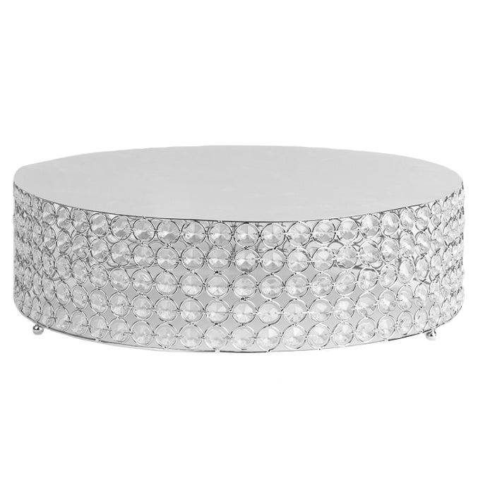 Crystal 18" Round Cake Stand - Silver plated - CV Linens