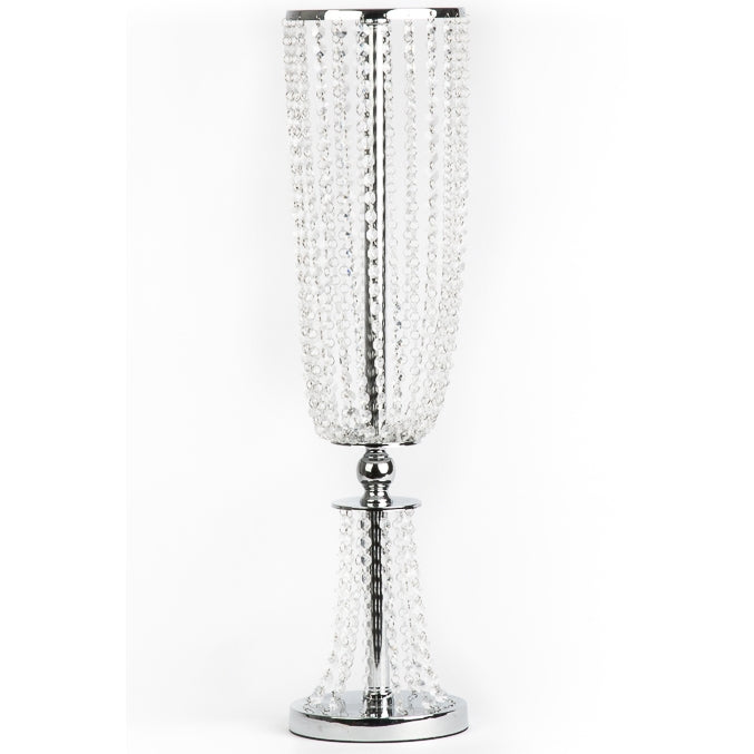 Crystal Column Tabletop Centerpiece - Silver - CV Linens