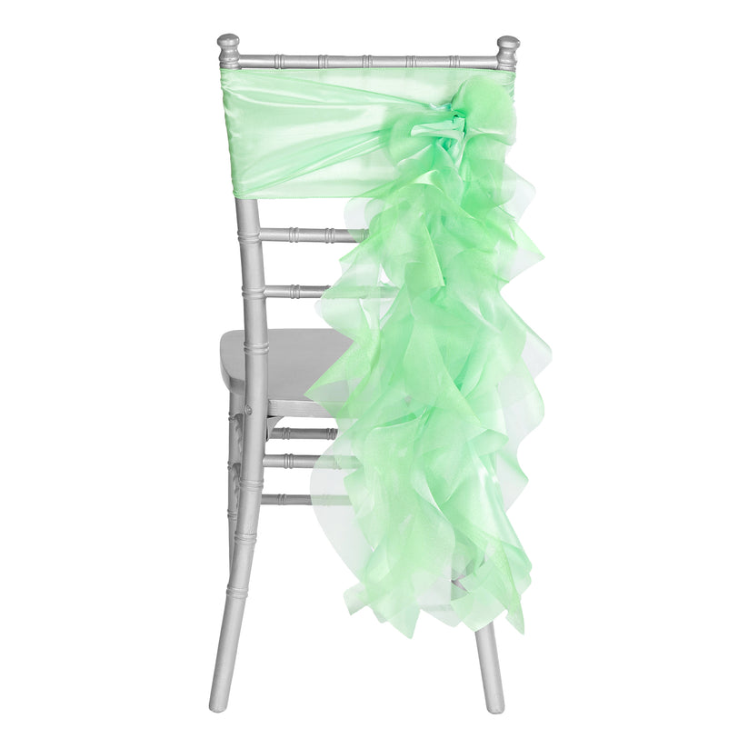 Curly Willow Chair Sash Mint Green CV Linens