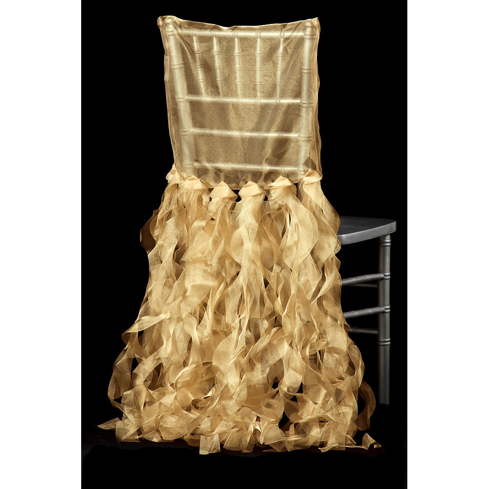 Curly Willow Chiavari Chair Back Slip Cover - Gold - CV Linens