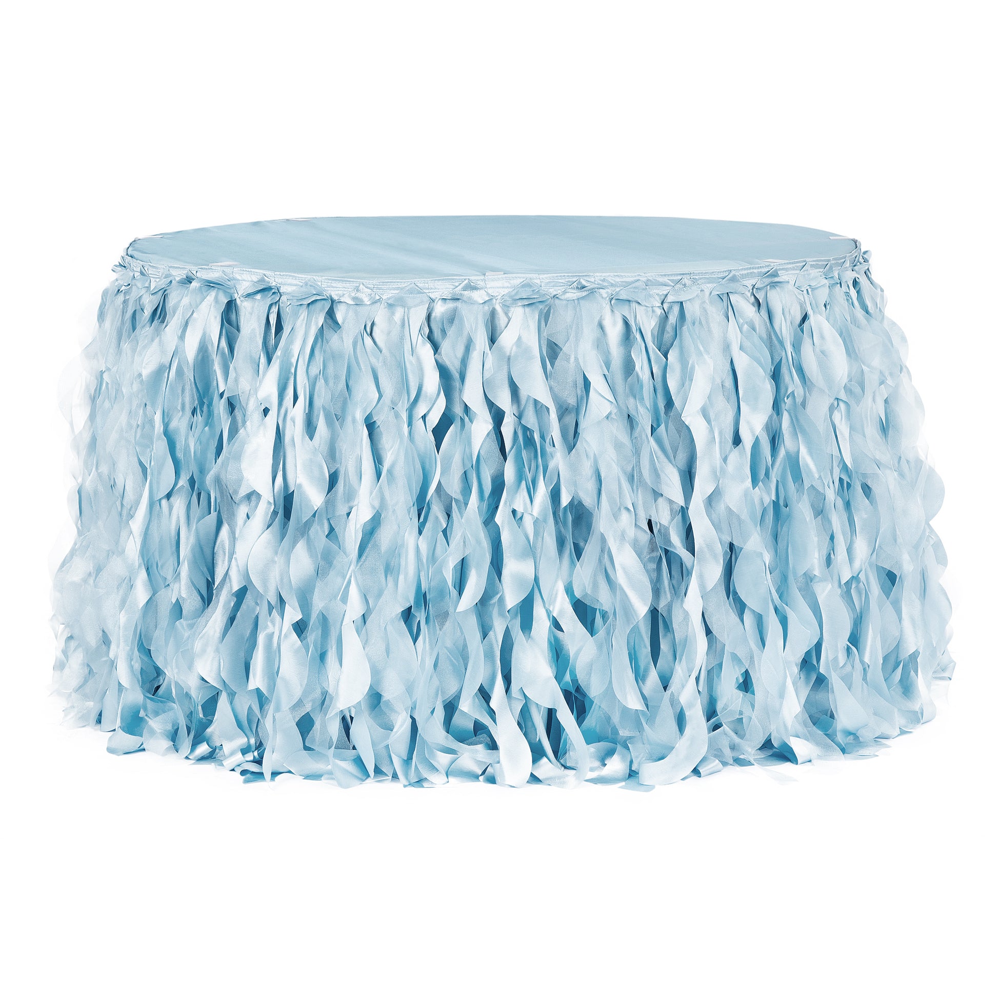 Curly Willow 14ft Table Skirt - Baby Blue - CV Linens