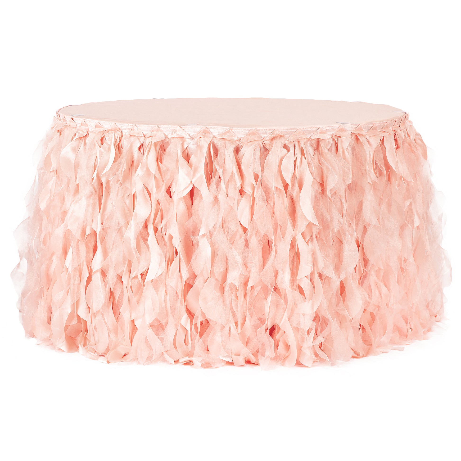 Curly Willow 21ft Table Skirt - Blush/Rose Gold - CV Linens