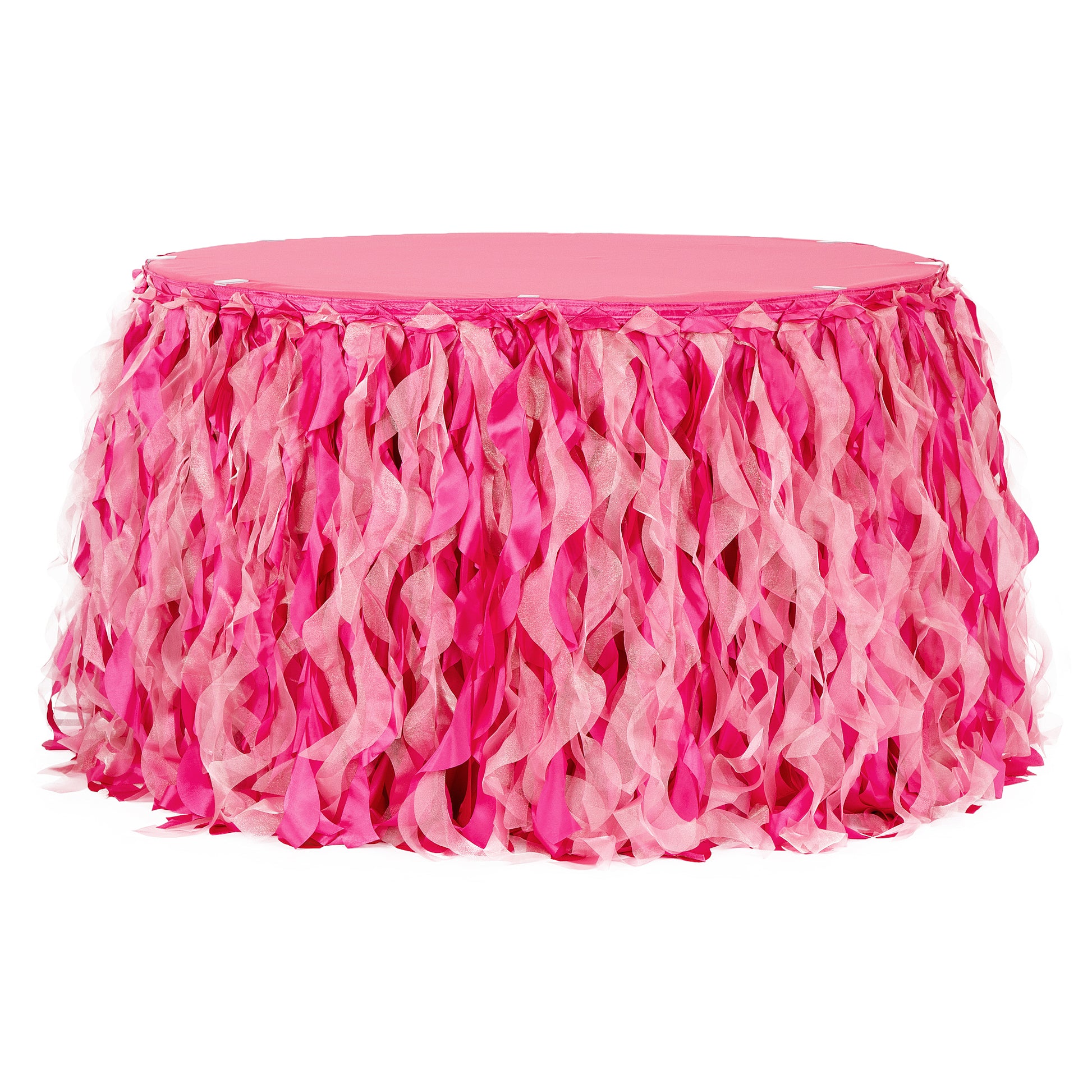 Curly Willow 14ft Table Skirt - Fuchsia - CV Linens