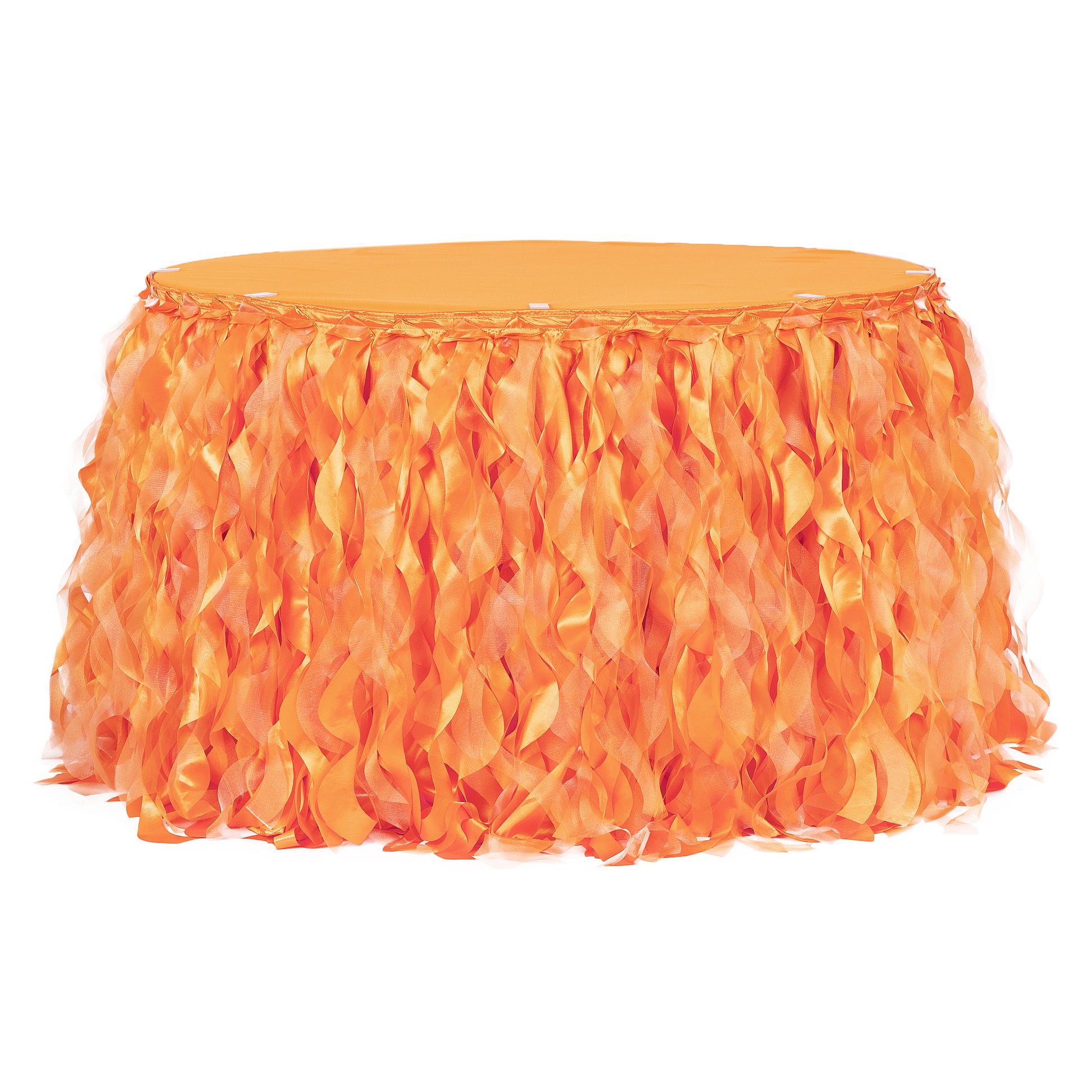 Curly Willow 14ft Table Skirt - Orange - CV Linens