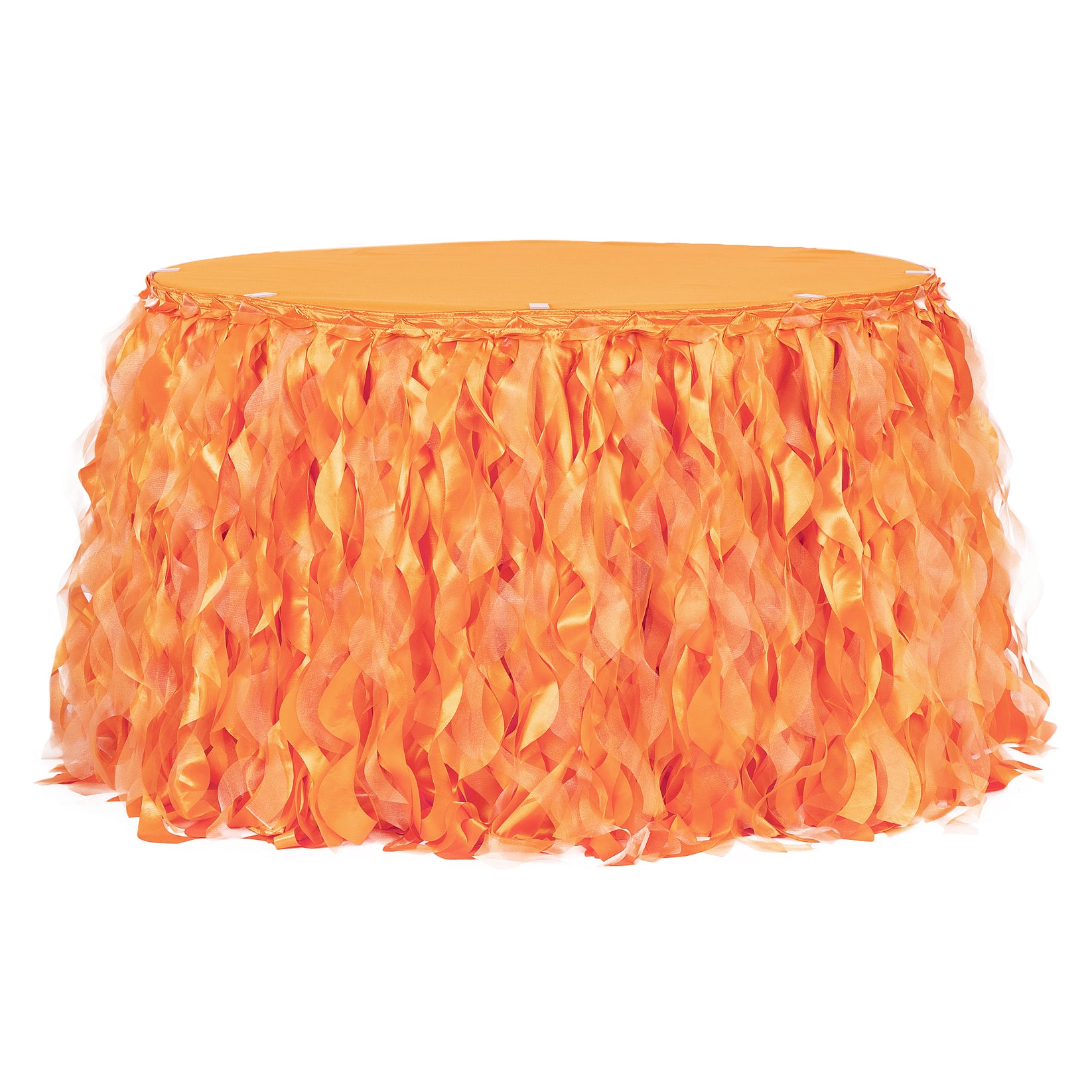 Curly Willow 14ft Table Skirt Orange CV Linens