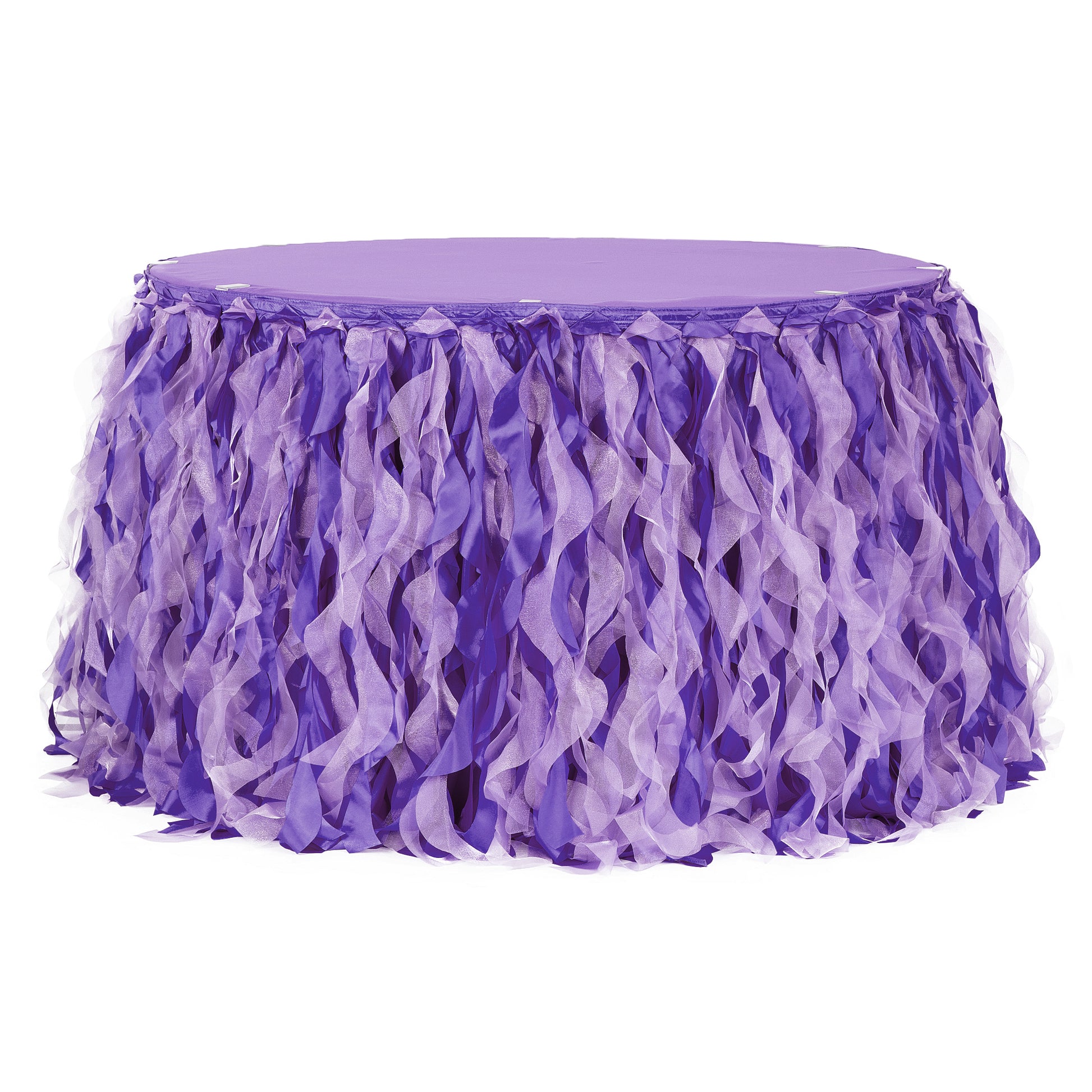 Curly Willow 14ft Table Skirt - Purple - CV Linens