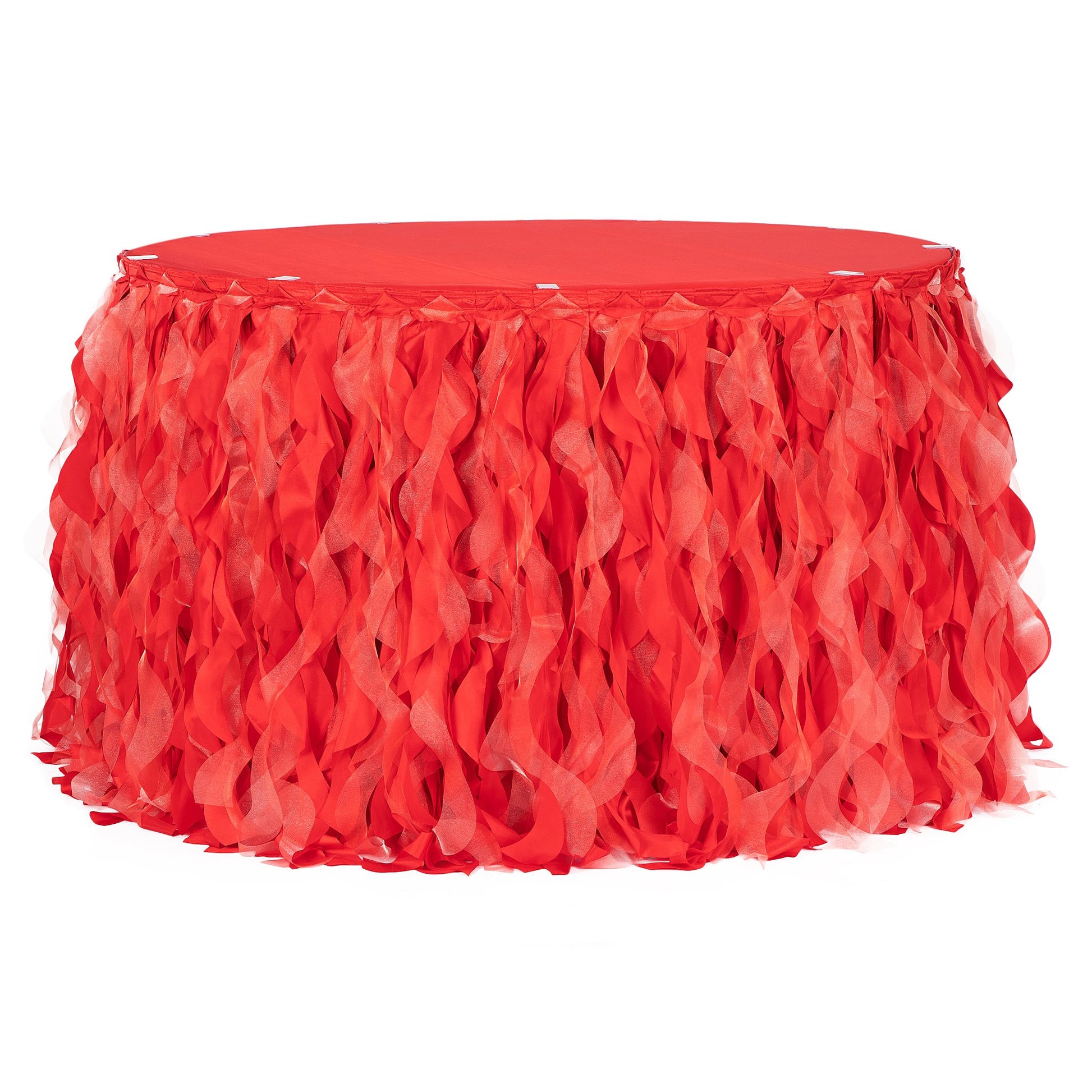 Curly Willow 17ft Table Skirt - Red - CV Linens