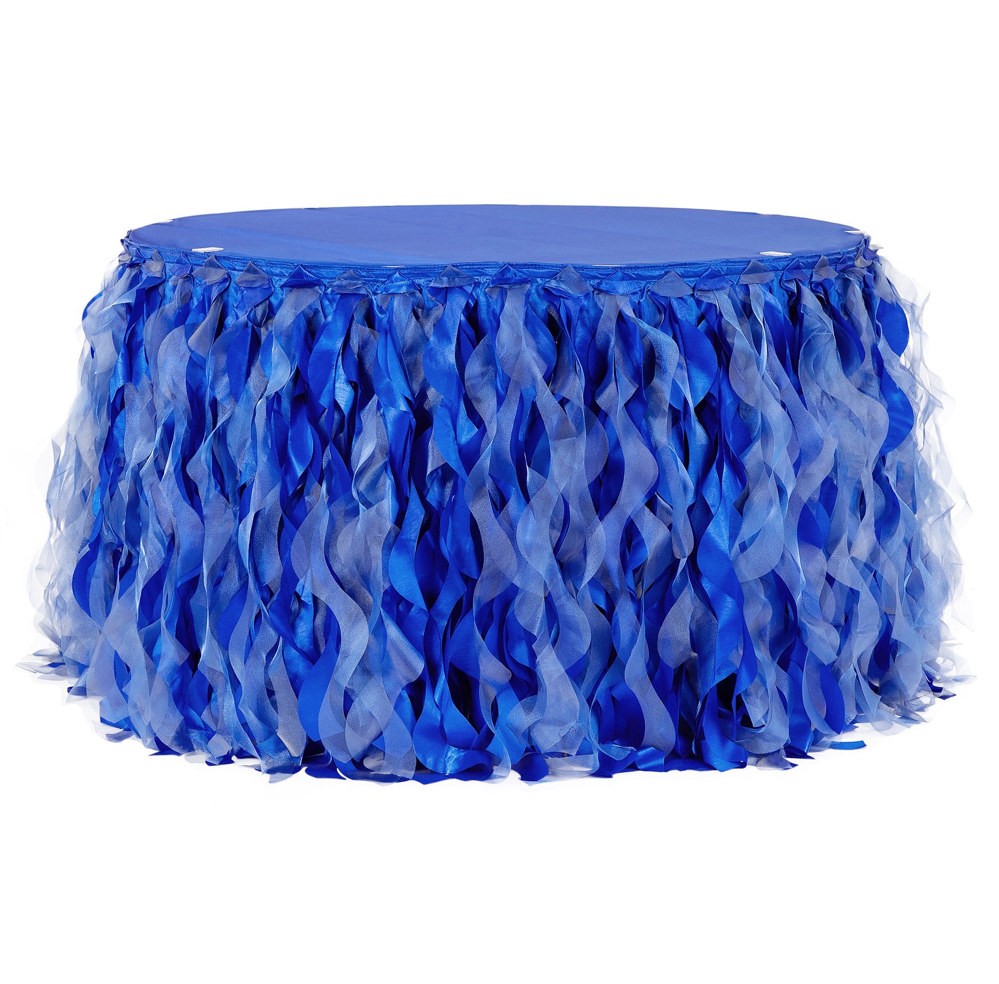 Curly Willow 14ft Table Skirt - Royal Blue - CV Linens