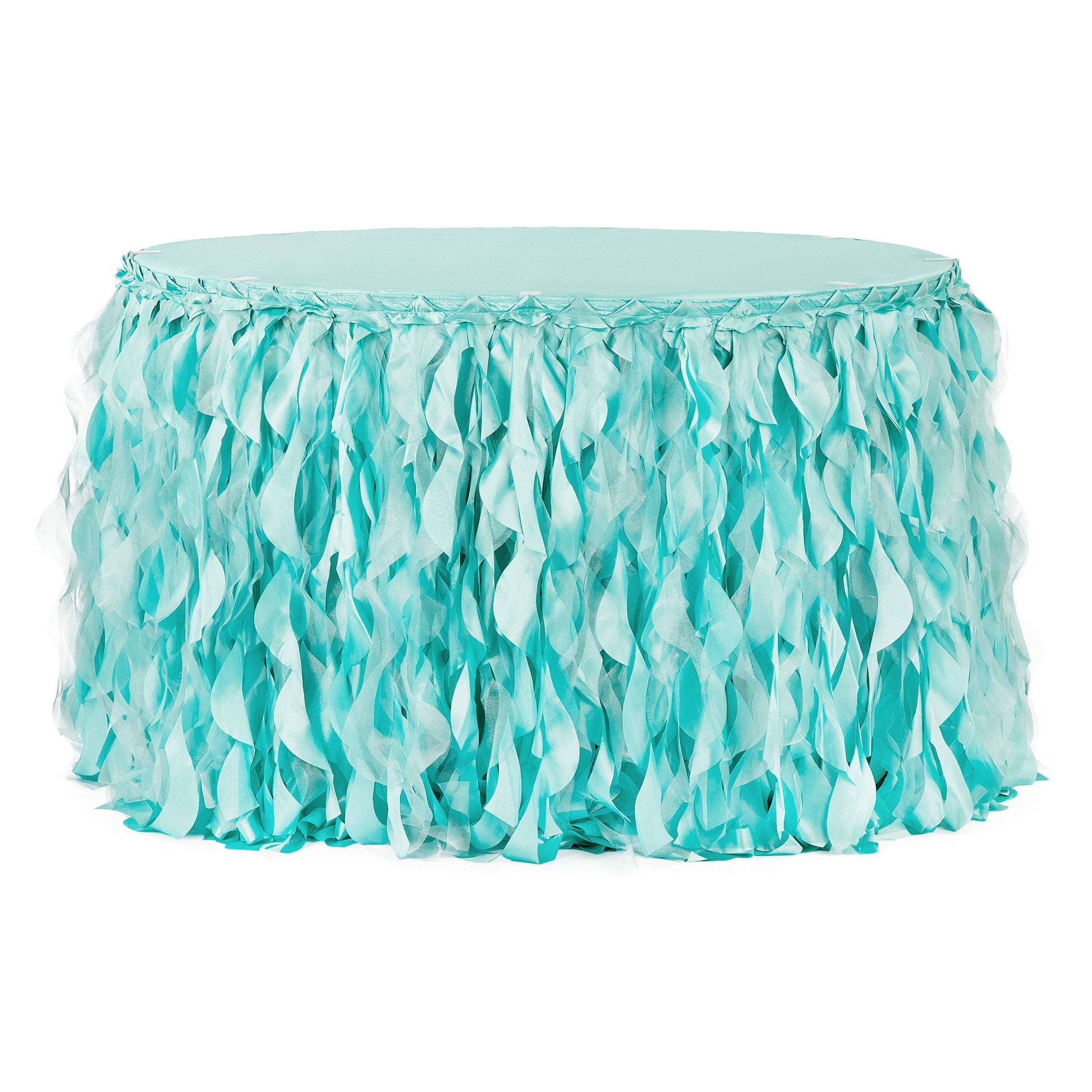 Curly Willow 14ft Table Skirt - Turquoise - CV Linens