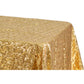 Diamond Glitz Sequin Rectangular Tablecloth 90"x156" - Gold - CV Linens