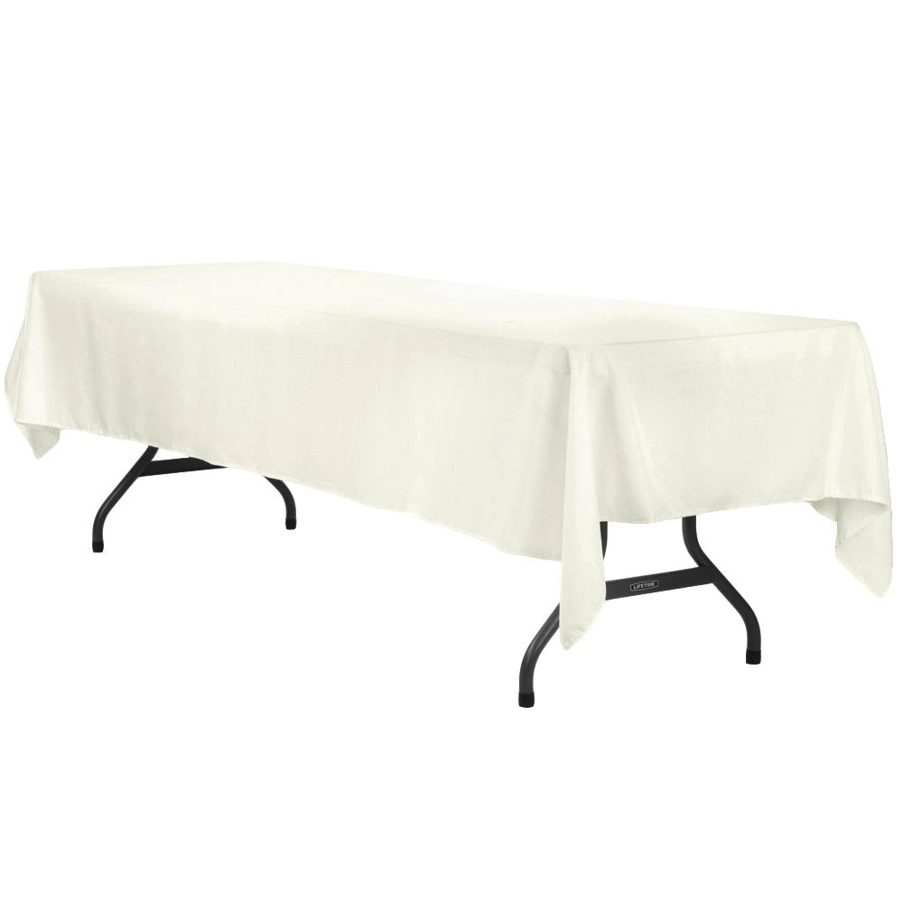 Economy Polyester Tablecloth 60"x120" Rectangular - Ivory - CV Linens