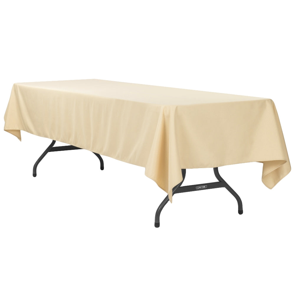 Economy Polyester Tablecloth 60"x120" Rectangular - Champagne - CV Linens