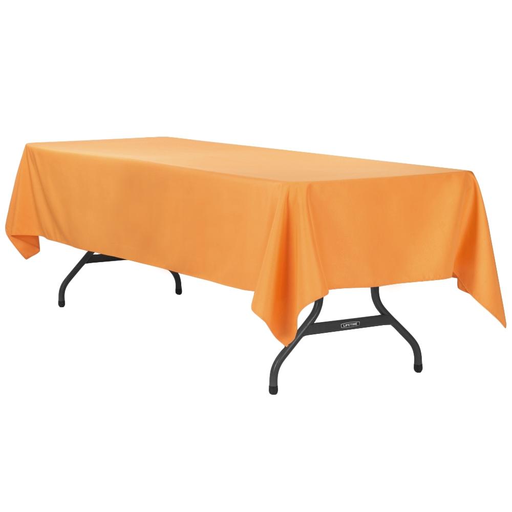 Economy Polyester Tablecloth 60"x120" Rectangular - Orange