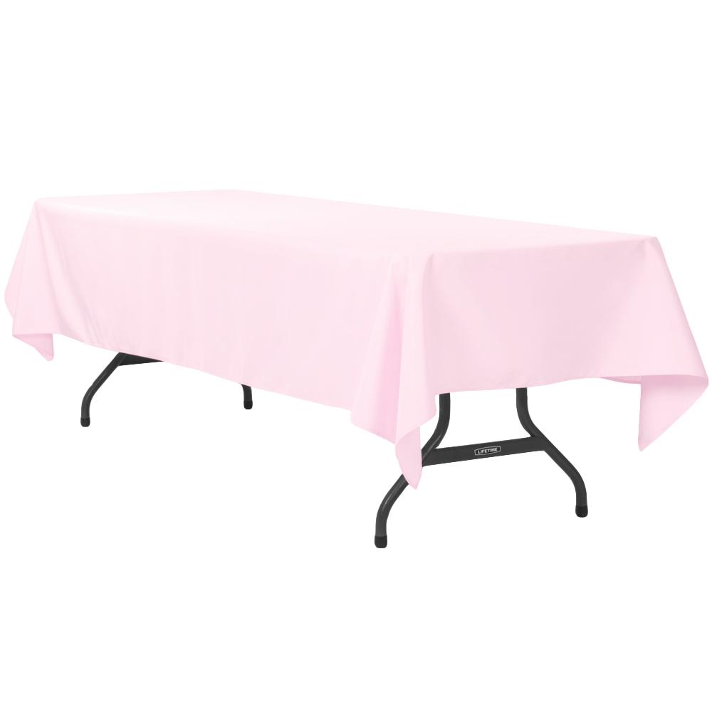 Economy Polyester Tablecloth 60"x120" Rectangular - Pastel Pink