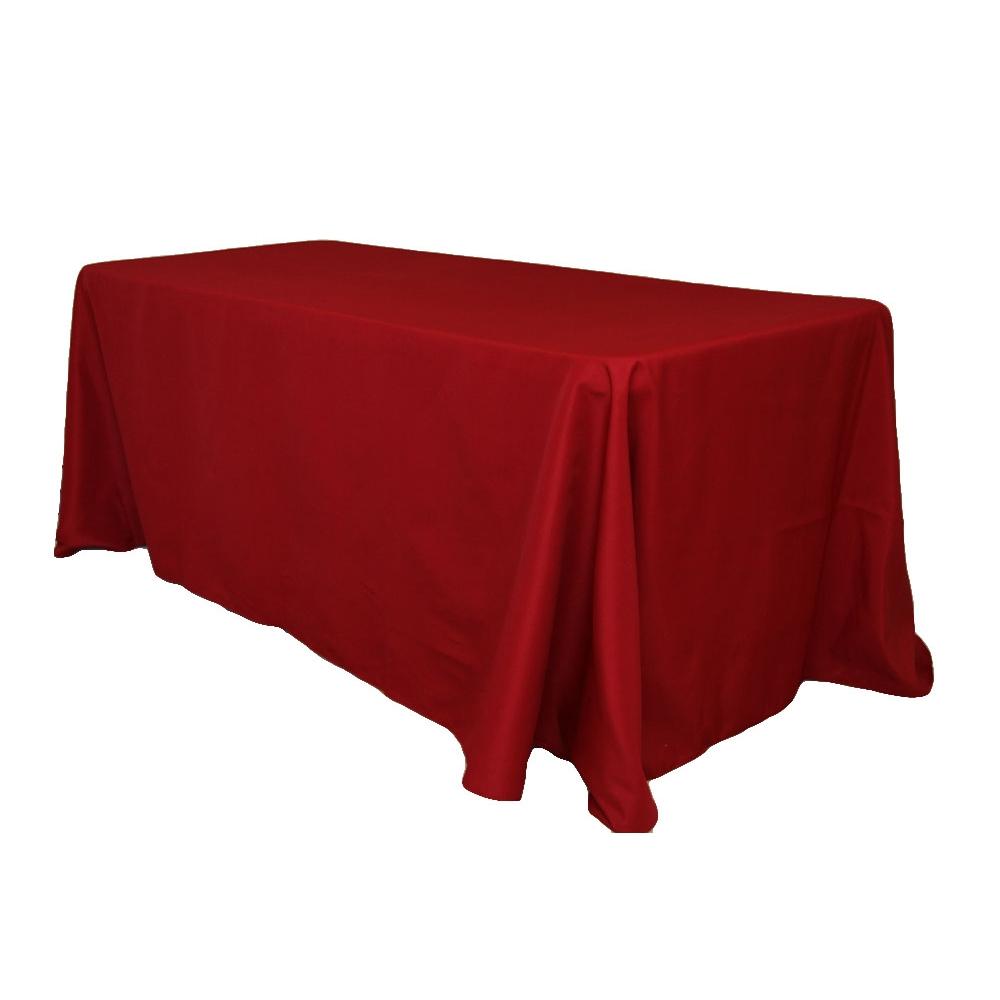 Economy Polyester Tablecloth 90"x156" Oblong Rectangular - Apple Red
