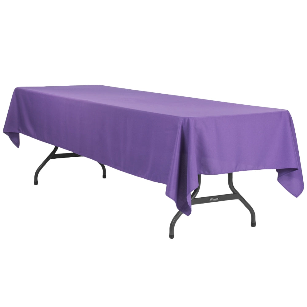 Economy Polyester Tablecloth 60"x120" Rectangular - Purple - CV Linens