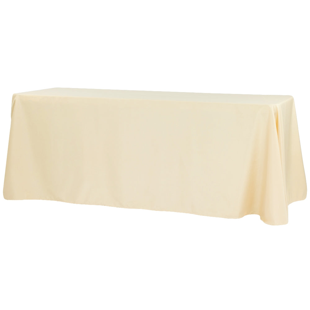 Economy Polyester Tablecloth 90"x132" Oblong Rectangular - Champagne - CV Linens