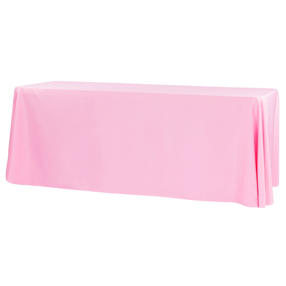 Economy Polyester Tablecloth 90"x132" Oblong Rectangular - Pink - CV Linens