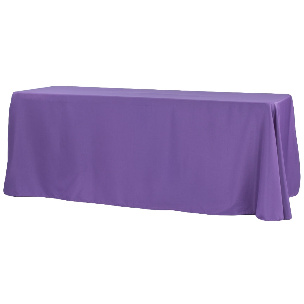 Economy Polyester Tablecloth 90"x156" Oblong Rectangular - Purple - CV Linens