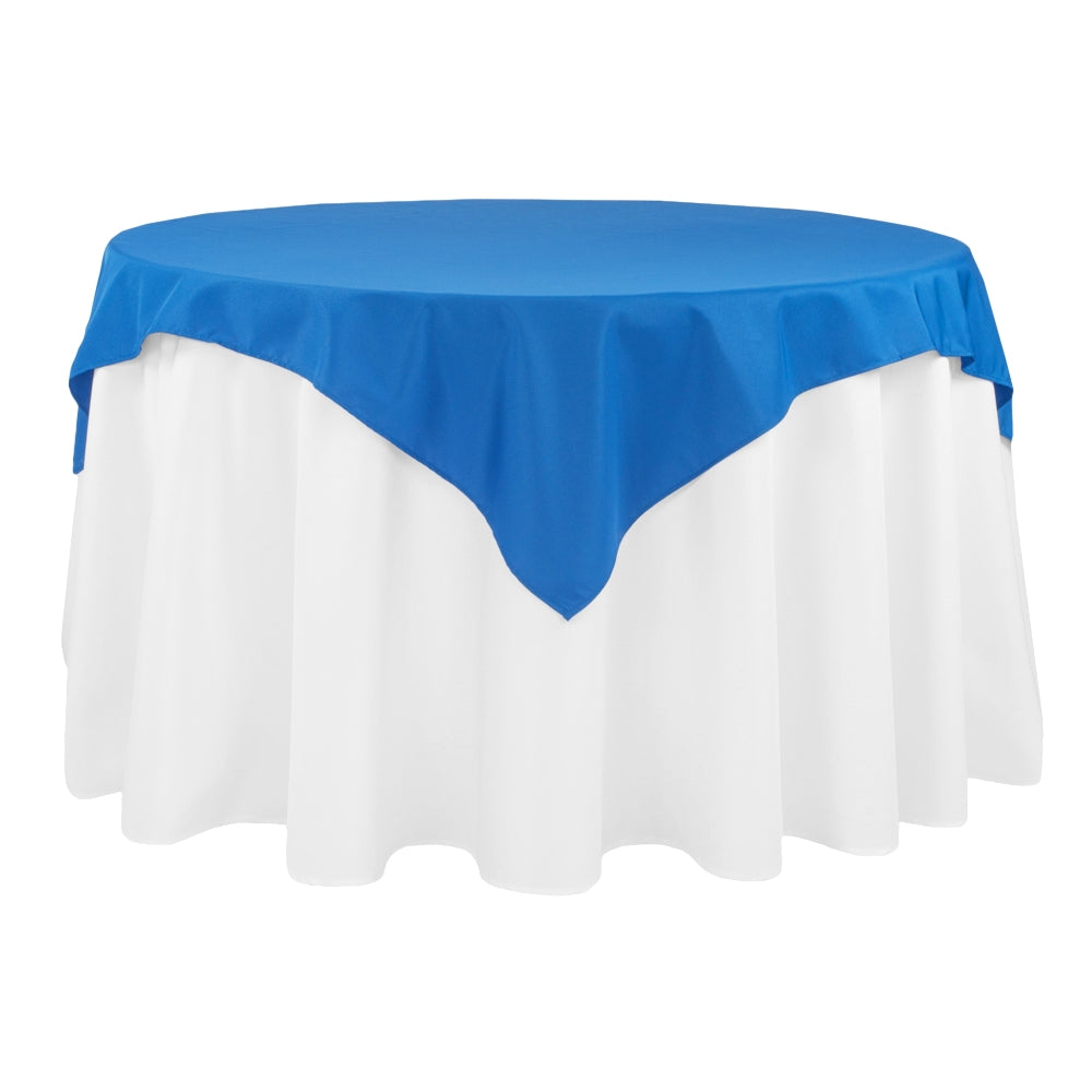 Economy Polyester Table Overlay Topper/Tablecloth 54"x54" Square - Royal Blue - CV Linens
