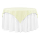 Economy Polyester Table Overlay Topper/Tablecloth 54"x54" Square - Ivory - CV Linens