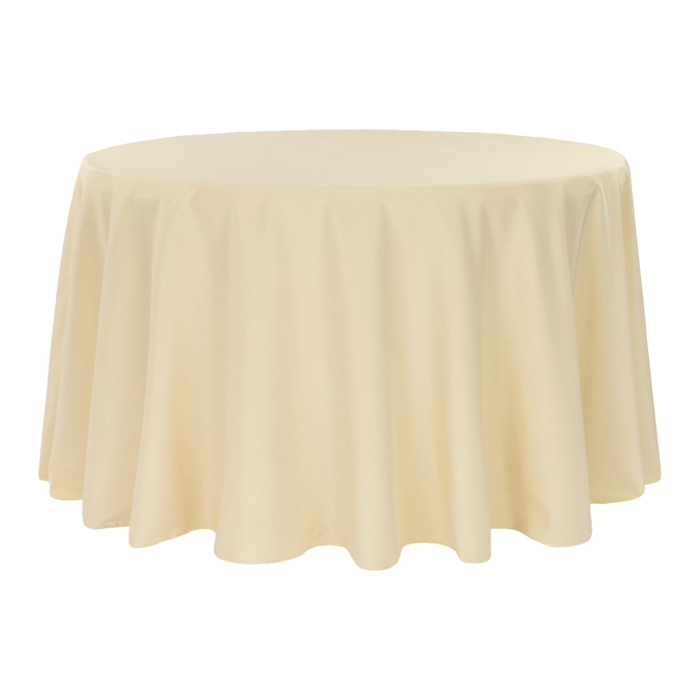 Economy Polyester Tablecloth 120" Round - Champagne - CV Linens