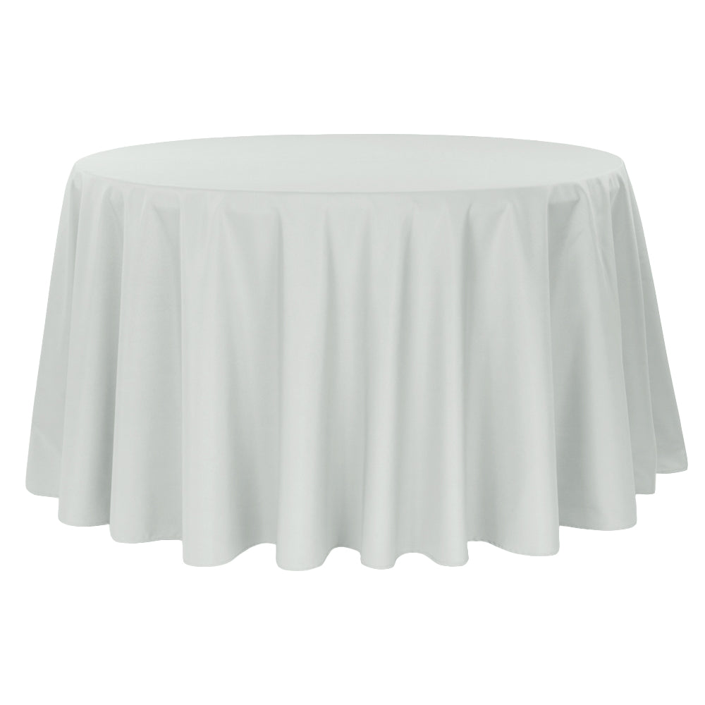 Economy Polyester Tablecloth 120" Round - Gray/Silver - CV Linens