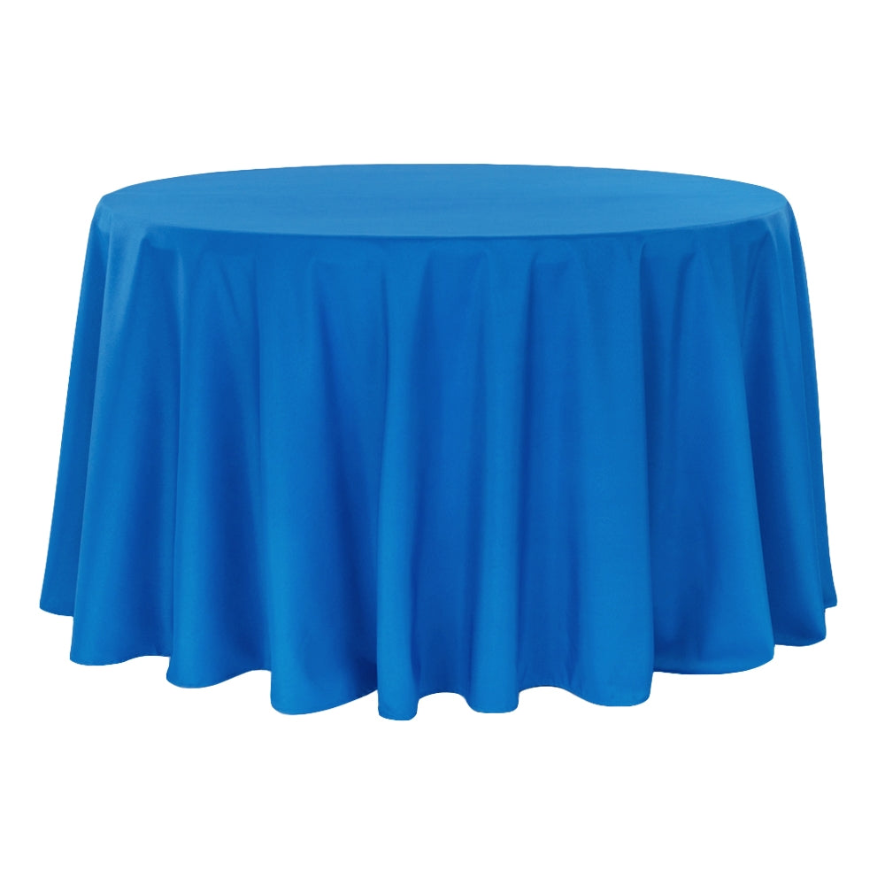 Economy Polyester Tablecloth 132" Round - Royal Blue - CV Linens