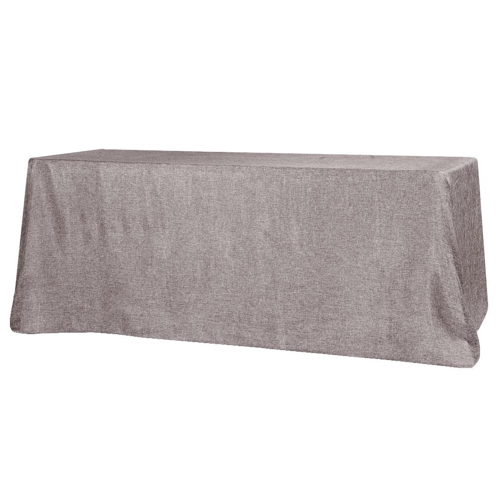 Faux Burlap Tablecloth 90"x132" Rectangular  - Gray - CV Linens