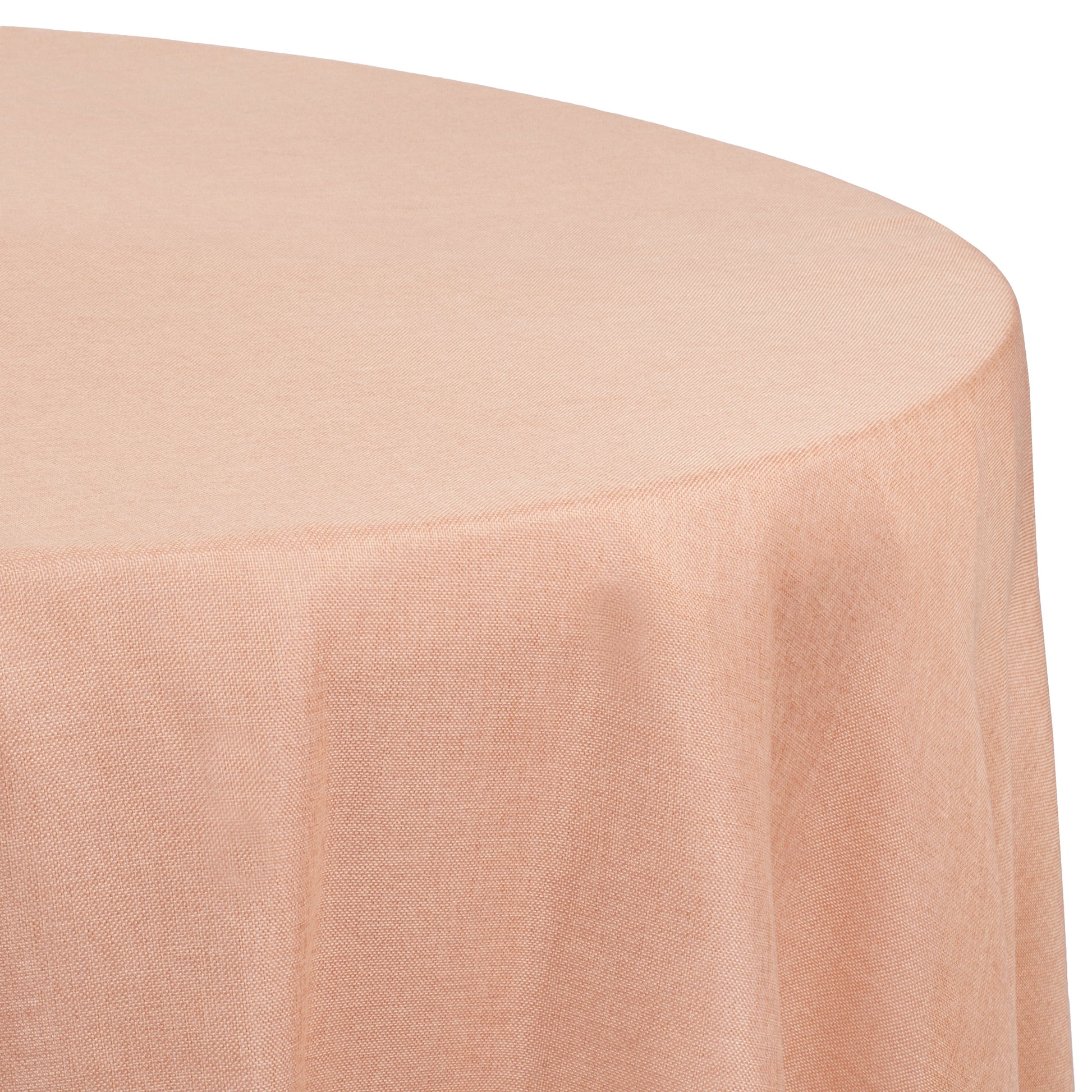 Faux Burlap Tablecloth 120" Round - Blush/Rose Gold - CV Linens