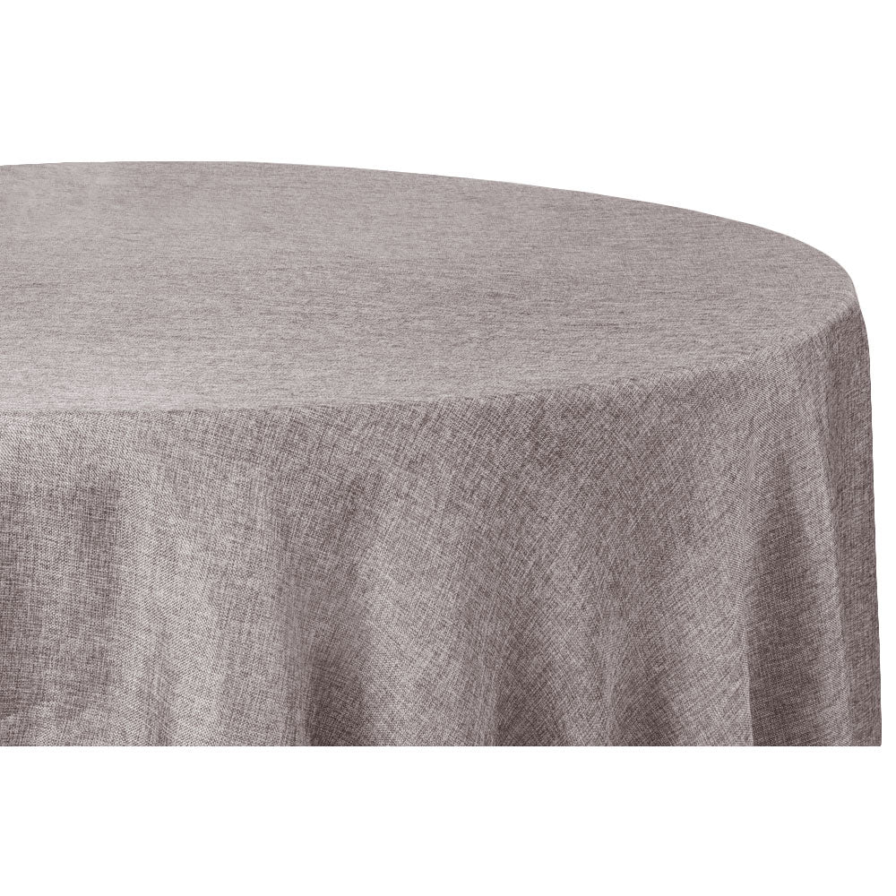 Faux Burlap Tablecloth 132" Round - Gray - CV Linens