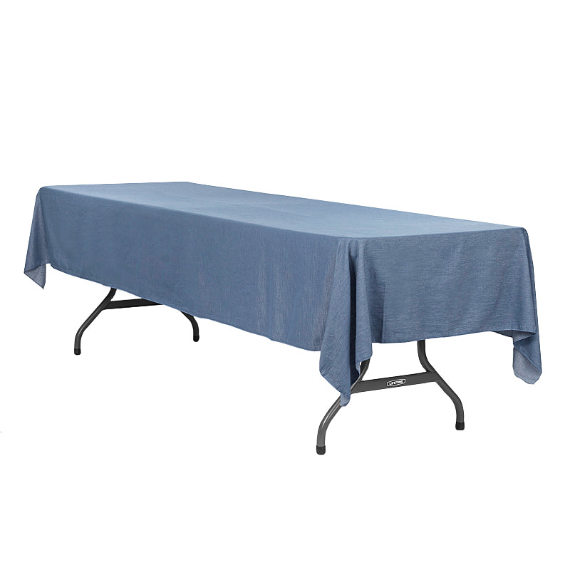 Faux Denim Tablecloth 60"x120" Rectangular  - Dark Blue - CV Linens