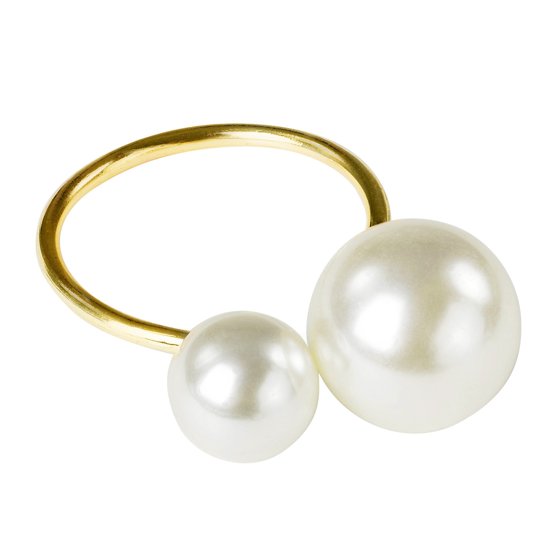 Faux Pearl Napkin Ring - Gold - CV Linens