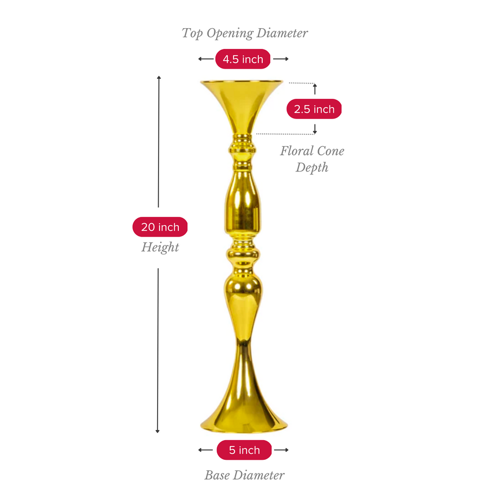 Flower Vase Riser Holder Centerpiece Stand 20"H Gold CV Linens