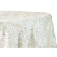 Flower on Sequin Taffeta Tablecloth 120" Round - Ivory - CV Linens