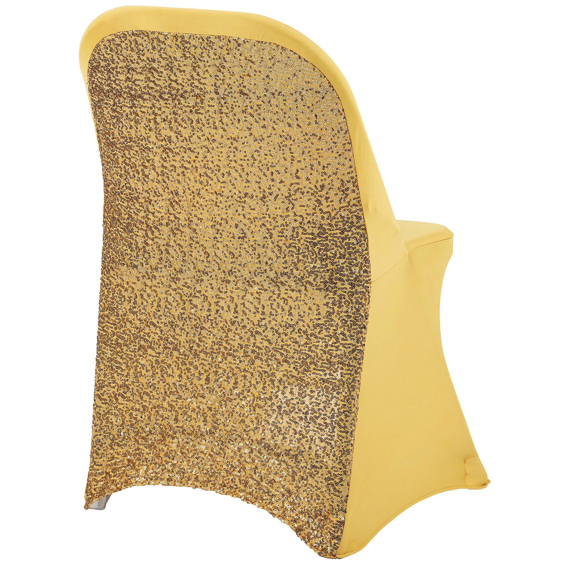 Folding Glitz Sequin Spandex Chair Cover - Gold - CV Linens