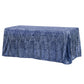 Geometric Glitz Art Deco Sequin Tablecloth 90"x156" Rectangular - Navy Blue - CV Linens