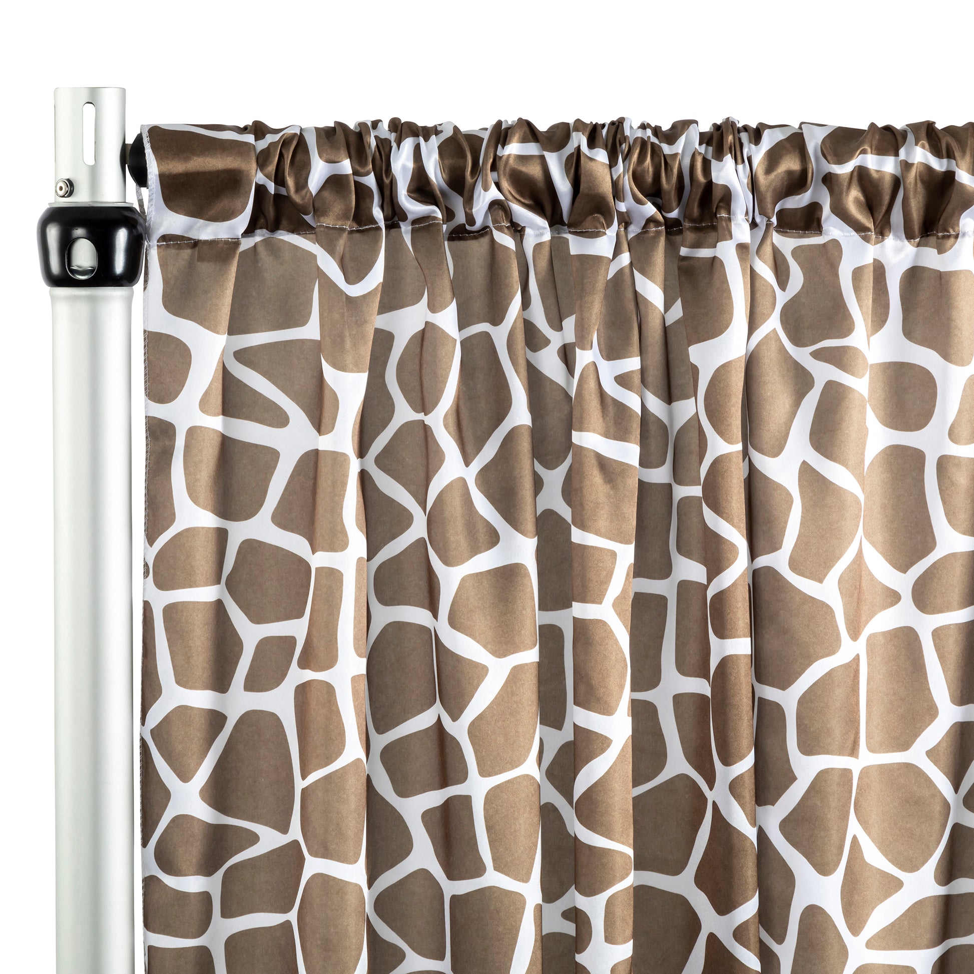 Giraffe Animal Print Satin 10ft H x 58"W Backdrop Panel/Drape