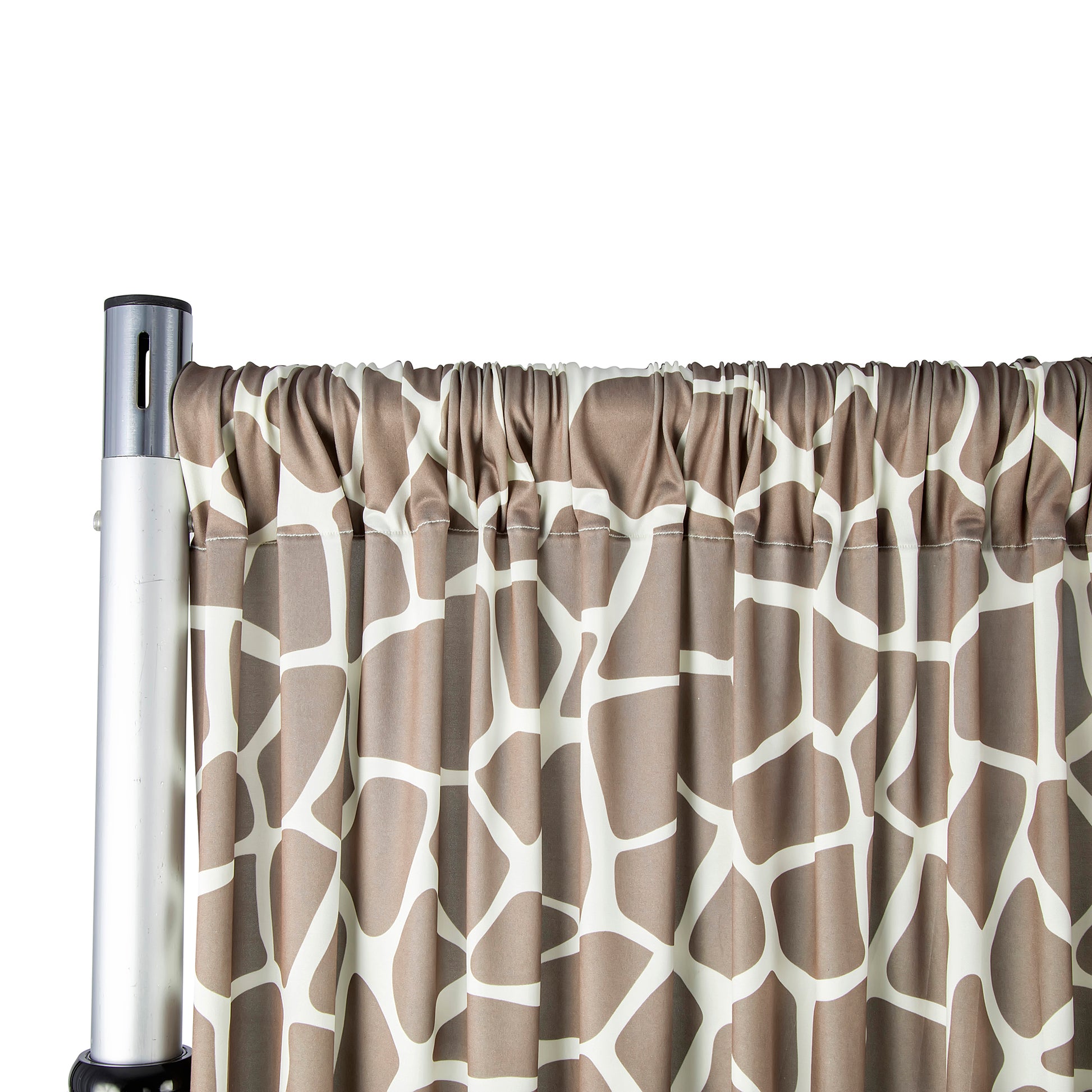 Giraffe Animal Print Spandex 4-way Stretch Drape Curtain 12ft H x 60" W - CV Linens