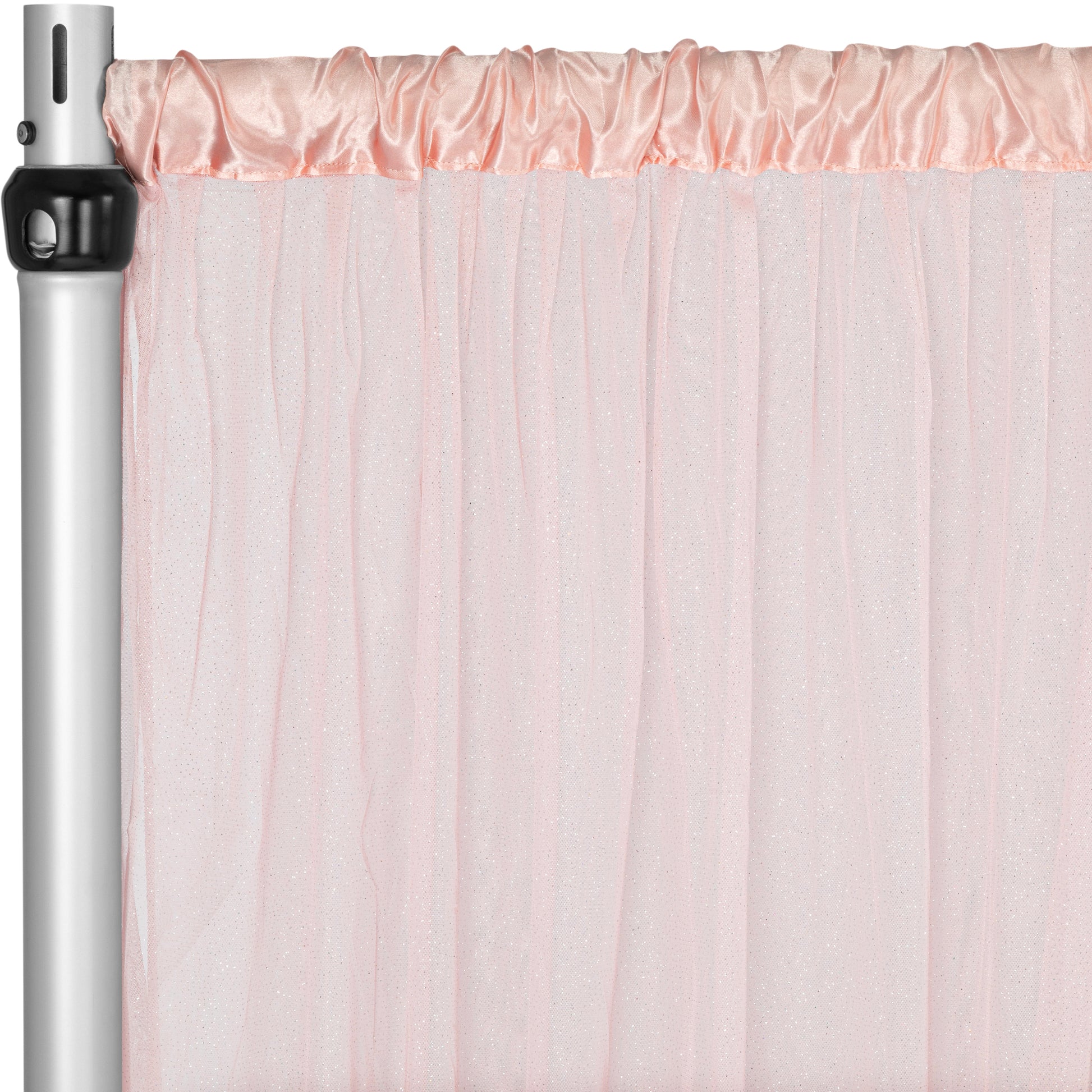 Glitter Tulle Tutu 10ft H x 56" W Drape/Backdrop Curtain Panel - Dusty Rose/Mauve