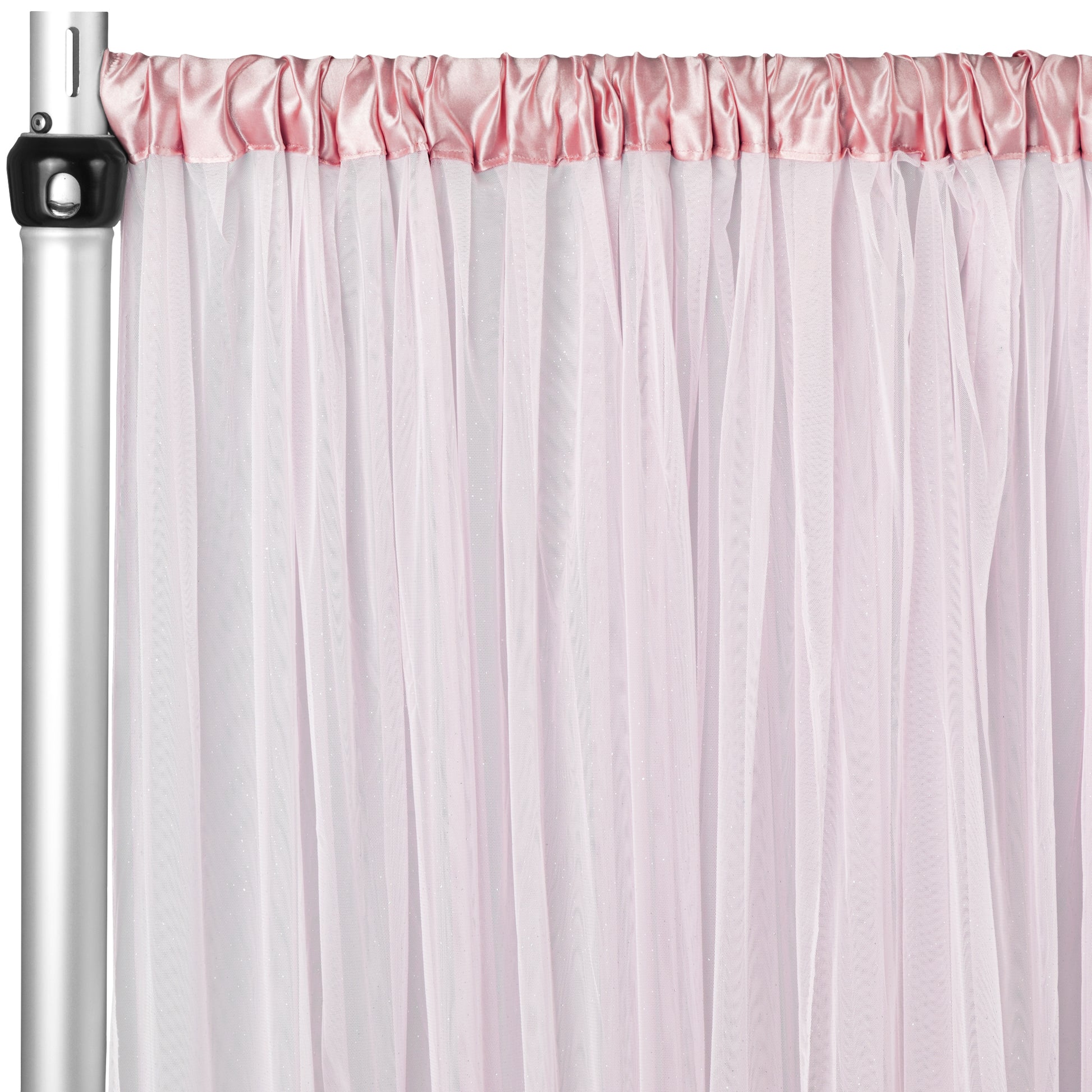 Glitter Tulle Tutu 10ft H x 56" W Drape/Backdrop Curtain Panel - Pink