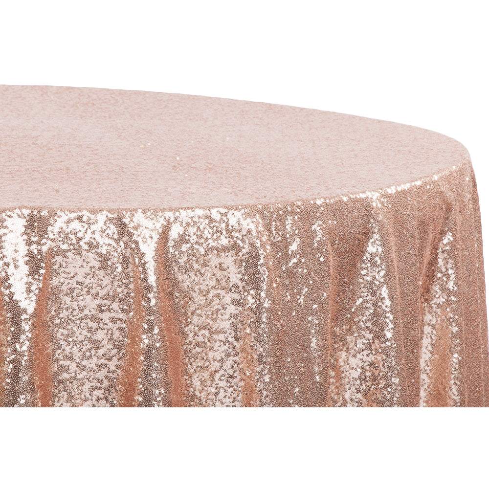Glitz Sequins 108" Round Tablecloth - Blush/Rose Gold - CV Linens