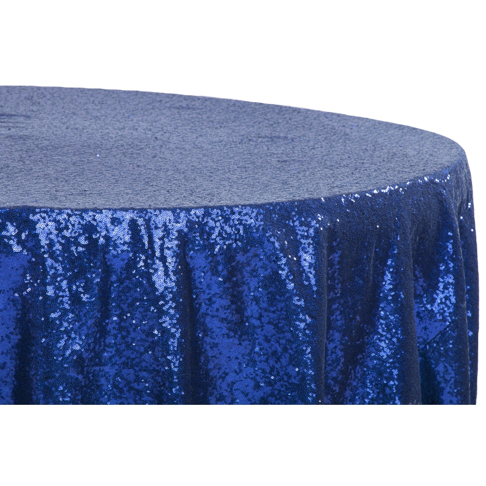 Glitz Sequins 132" Round Tablecloth - Royal Blue - CV Linens