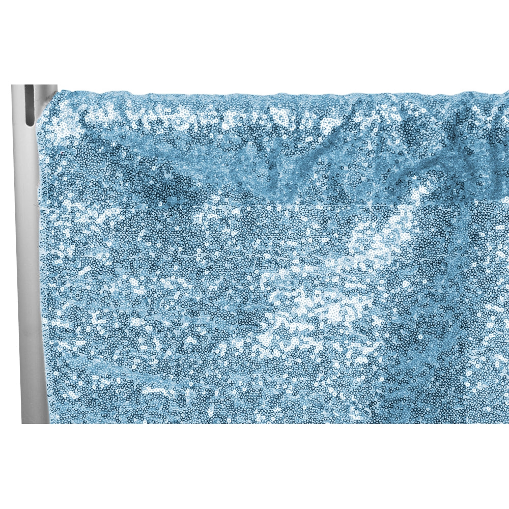 Glitz Sequin 10ft H x 52" W Drape/Backdrop panel - Baby Blue - CV Linens
