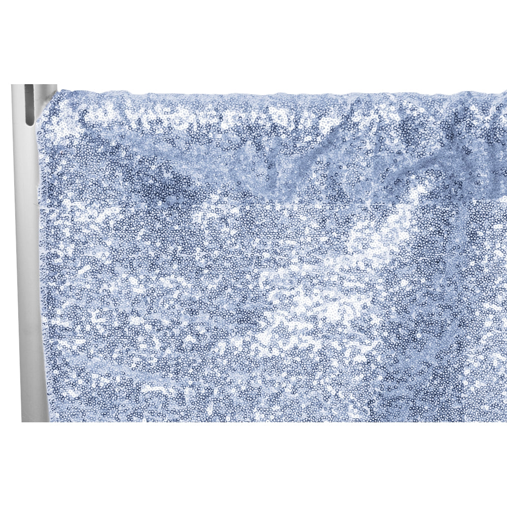 Glitz Sequin 12ft H x 52" W Drape/Backdrop panel - Dusty Blue - CV Linens