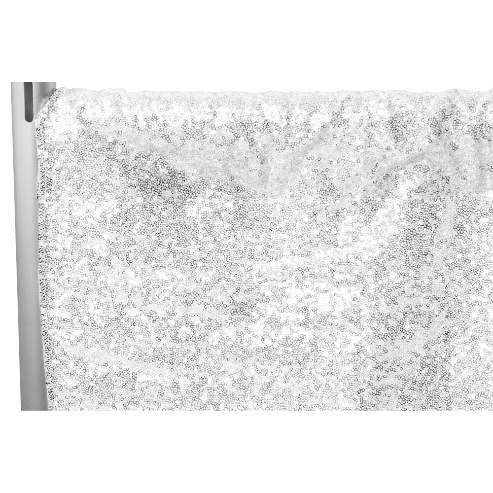 Glitz Sequin 8ft H x 52" W Drape/Backdrop panel - White - CV Linens